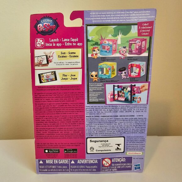 Hasbro Littlest Pet Shop #3877 Meow Meow Milkone Kitten Cat Mini Style Set LPS - Picture 4 of 6